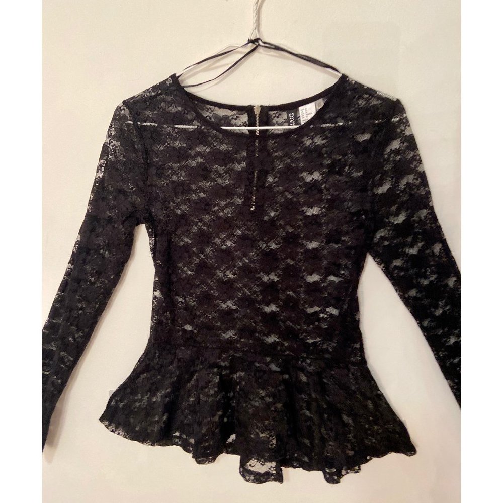 Lace Shirt with Peplum